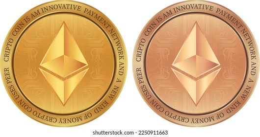 ethereum-eth coin vector illustrations. 3d illustration
