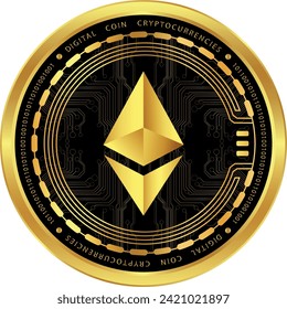 ethereum-eth coin vector illustrations. 3d illustration
