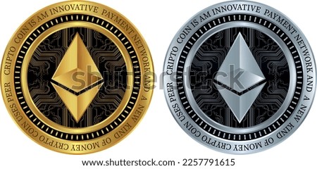 ethereum-eth coin vector illustrations. 3d illustration
