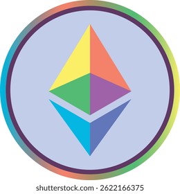 ethereum-eth cryptocurrency logos on abstract background. 3d illustrations.