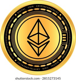 ethereum-eth cryptocurrency logos on abstract background. 3d illustrations.