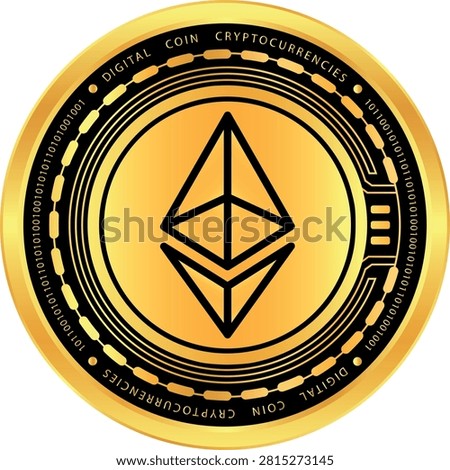 ethereum-eth cryptocurrency logos on abstract background. 3d illustrations.