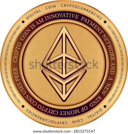 ethereum-eth cryptocurrency logos on abstract background. 3d illustrations.