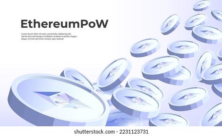 EthereumPoW (ETHW) cryptoCurrency Concept Banner Hintergrund.