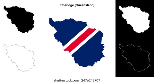 Etheridge (Queensland) outline map set