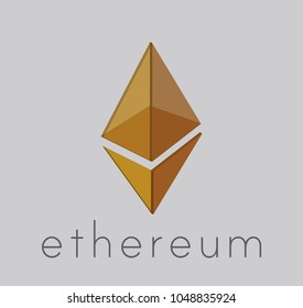 Etherium 3D logo in vector graphics