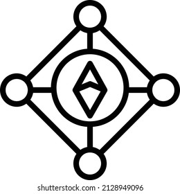 Etherium Blockchain Icon. Cryptocurrency Sign and Symbol. Payment icon, Cryptography vector icon.
