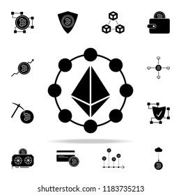 Etherium coin icon. Crypto currency icons universal set for web and mobile on white background