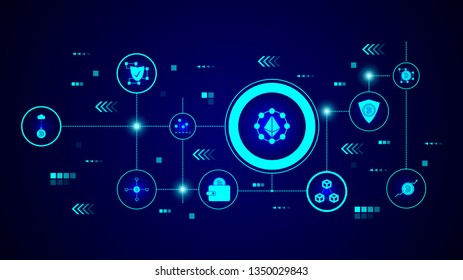 Etherium coin icon. From crypto set