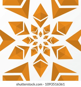 etherium cryptocurrency icons of different sizes radial pattern
