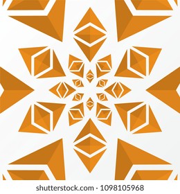 etherium cryptocurrency icons of different sizes radial pattern