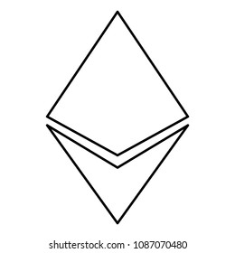 Etherium icon black color outline
