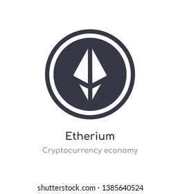 etherium icon. isolated etherium icon vector illustration from cryptocurrency economy collection. editable sing symbol can be use for web site and mobile app