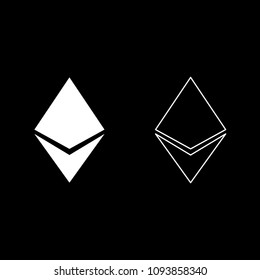 Etherium icon set white color outline