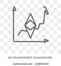 etherium icon. Trendy flat vector etherium icon on transparent background from Cryptocurrency economy and finance collection. High quality filled etherium symbol use for web and mobile