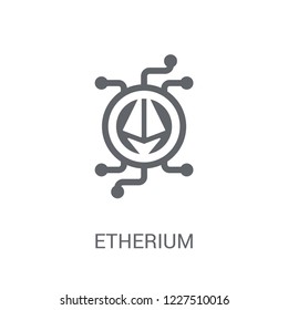 etherium icon. Trendy etherium logo concept on white background from Cryptocurrency economy and finance collection. Suitable for use on web apps, mobile apps and print media.
