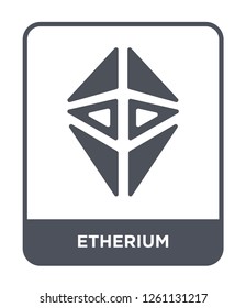 etherium icon vector on white background, etherium trendy filled icons from Cryptocurrency economy and finance collection, etherium simple element illustration