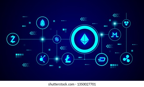 Etherium sign icon. From crypto set