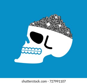 Etherium is treasure. Skull and Cryptocurrency. Vector illustration
