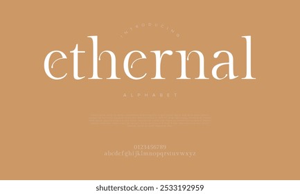 Ethernal tipografia beleza moda elegante minimalista serif italic fontes decorativo casamento vintage retro logos. Logotipo de fonte de luxo mínimo alfabeto. Ilustração vetorial