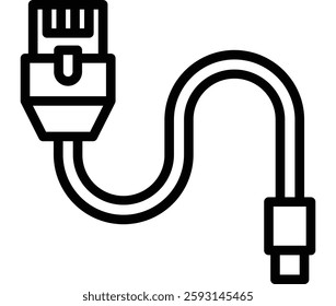 Ethernet Cable Glyph Icon Design For Personal nad Commercial Use