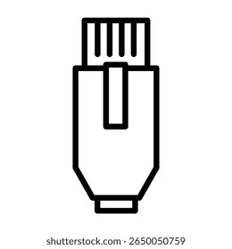 ícone de cabo ethernet fino logotipo de arte de contorno
