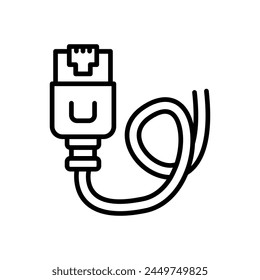 ethernet cable icon vector, isolated background