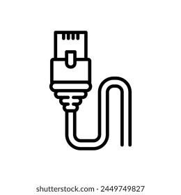 ethernet cable icon vector, isolated background