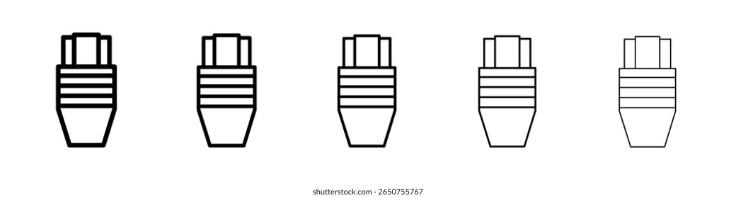 ethernet cable icon vector thin outline style sign