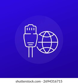ethernet cable, network line icon, vector