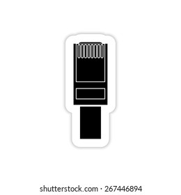 Ethernet cable on a white background with shadow 