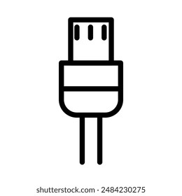 ethernet cable plug icon design in filled and outlined style