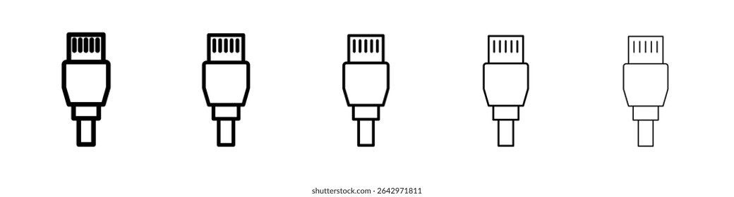 ethernet cable plug icon Flat design on isolated background