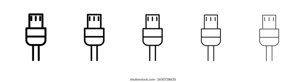 ethernet cable plug icon flat illustration set logo
