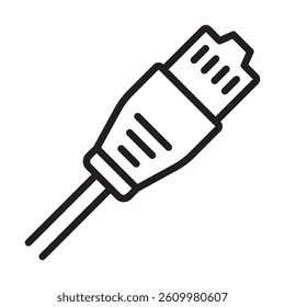 ethernet cable plug icon Line Art Logo set
