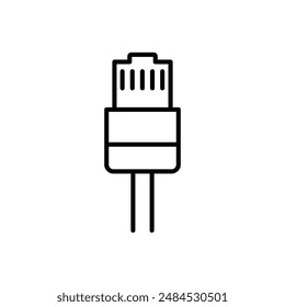 Ethernet Cable Plug Icon for Network Connections, Internet Access, and IT Infrastructure Graphics
