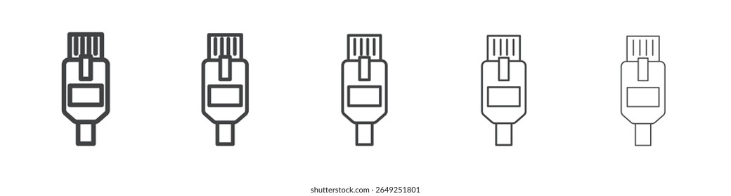 ethernet cable plug icon simple illustration collection symbol