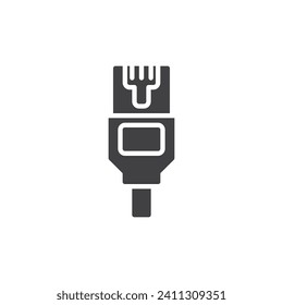 Ethernet cable vector icon. filled flat sign for mobile concept and web design. LAN Cable glyph icon. Symbol, logo illustration. Vector graphics