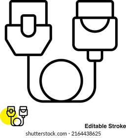 Ethernet Cable Vector Line Icon