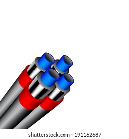 Ethernet cables isolated on white background 