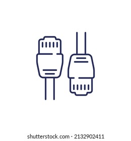 Kabel-Linie-Symbol auf Weiß