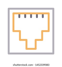 ethernet colour line vector icon