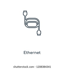 Ethernet concept line icon. Linear Ethernet concept outline symbol design. This simple element illustration can be used for web and mobile UI/UX.