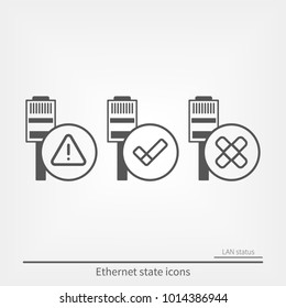 Ethernet connection icons set