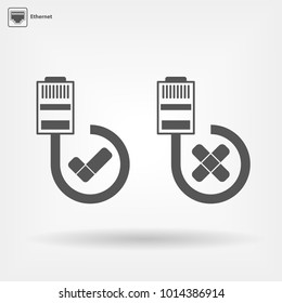 Ethernet connection state icons.