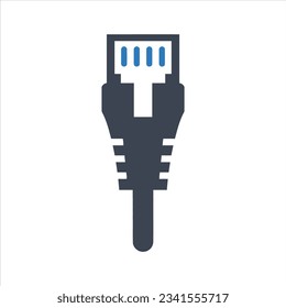 Ethernet connector with cable icon