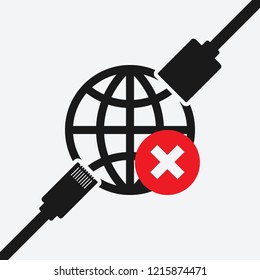 Conector Ethernet. desconectar símbolo de error. ilustración vectorial - Pasos 10