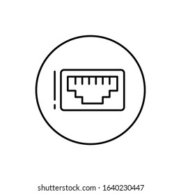 Ethernet, connector icon. Simple line, outline vector elements of connectors and cables icons for ui and ux, website or mobile application