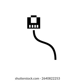 Ethernet connector on a cable illustrating networking and communication technology in a minimalist style