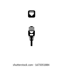 Ethernet connectors and socket with cable symbol for download.